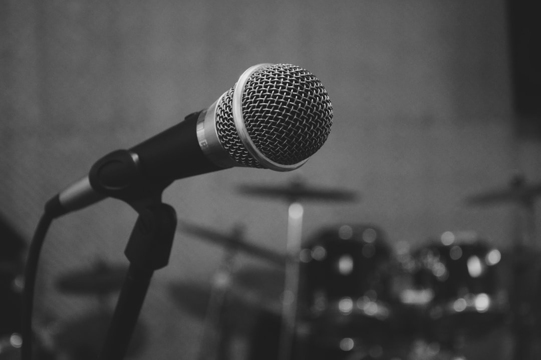 Professional voice over studio showing acoustic treatment panels and foam on walls with microphone setup